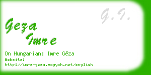 geza imre business card